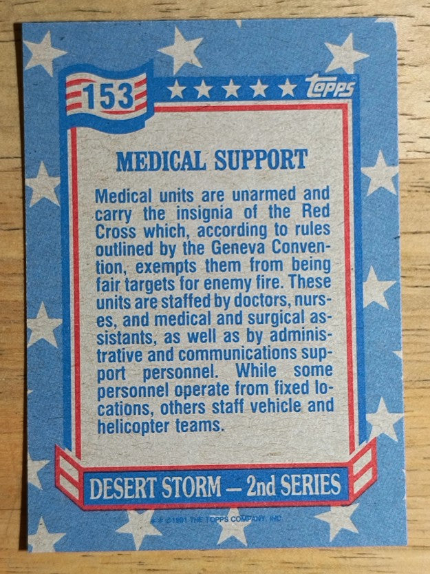 1991 Topps Desert Storm #153 Medical Support