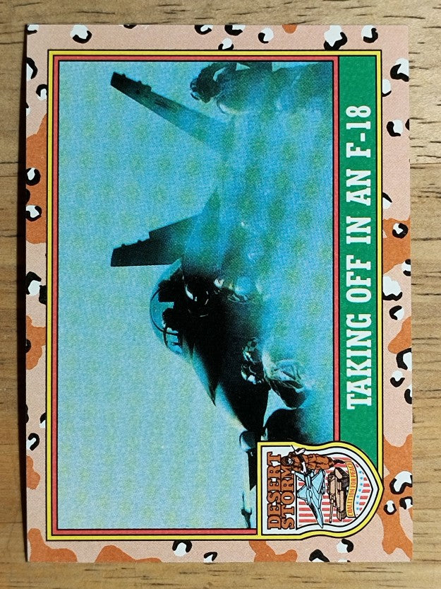 1991 Topps Desert Storm Brown Logo #28 Taking Off in an F-18