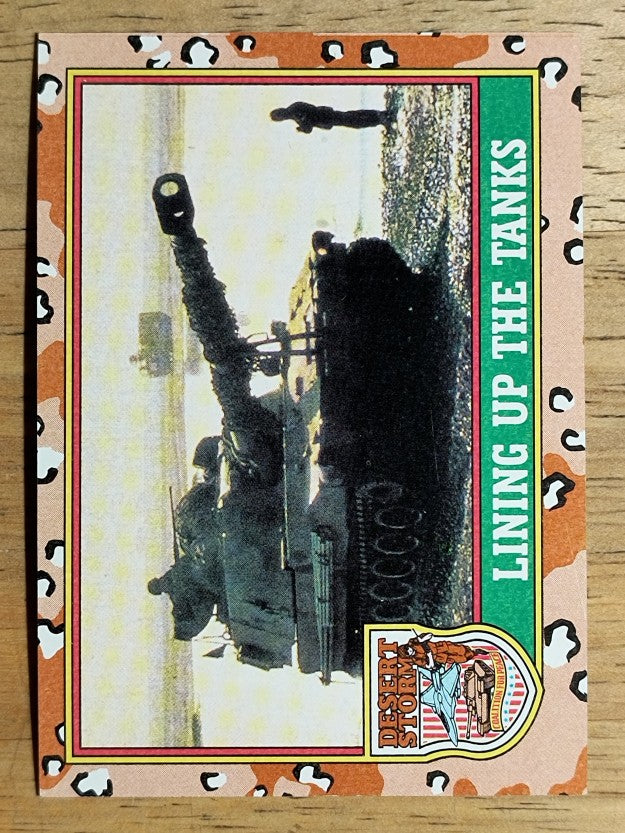 1991 Topps Desert Storm Brown Logo #41 Lining Up the Tanks