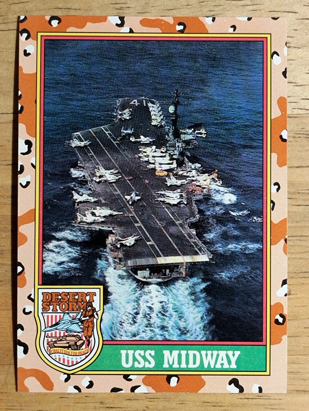 1991 Topps Desert Storm Brown Logo #56 USS Midway