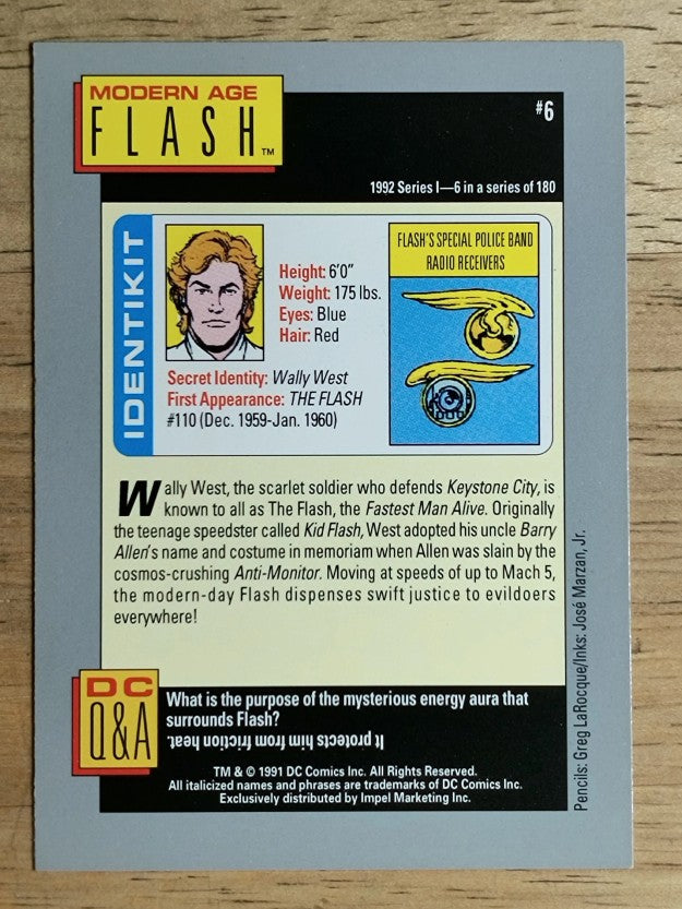 1992 Impel DC Comics Cosmic #6 Flash's Special Police Band Radio Receivers
