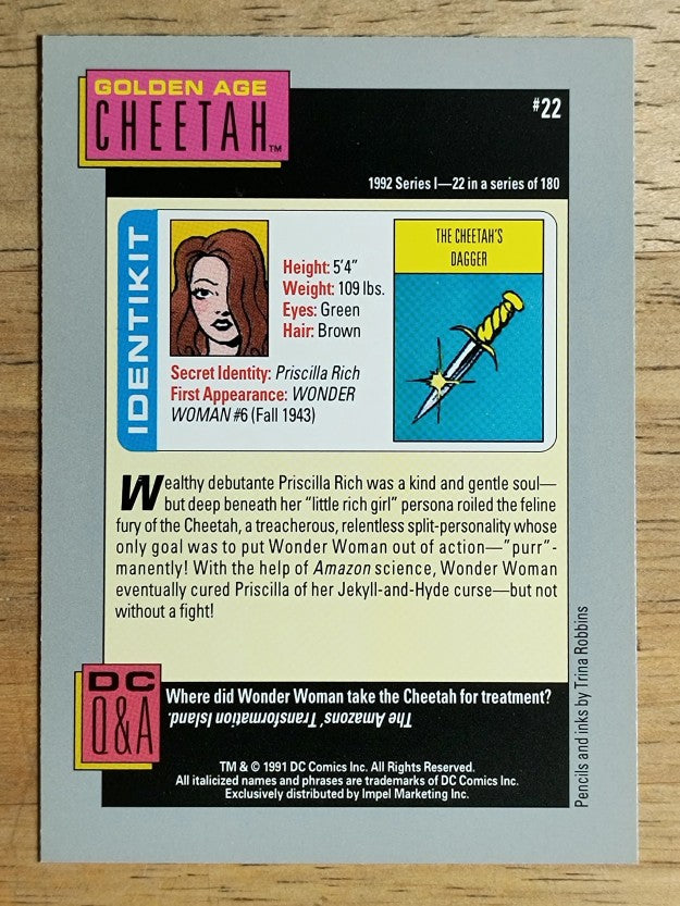 1992 Impel DC Comics Cosmic #22 The Cheetah's Dagger