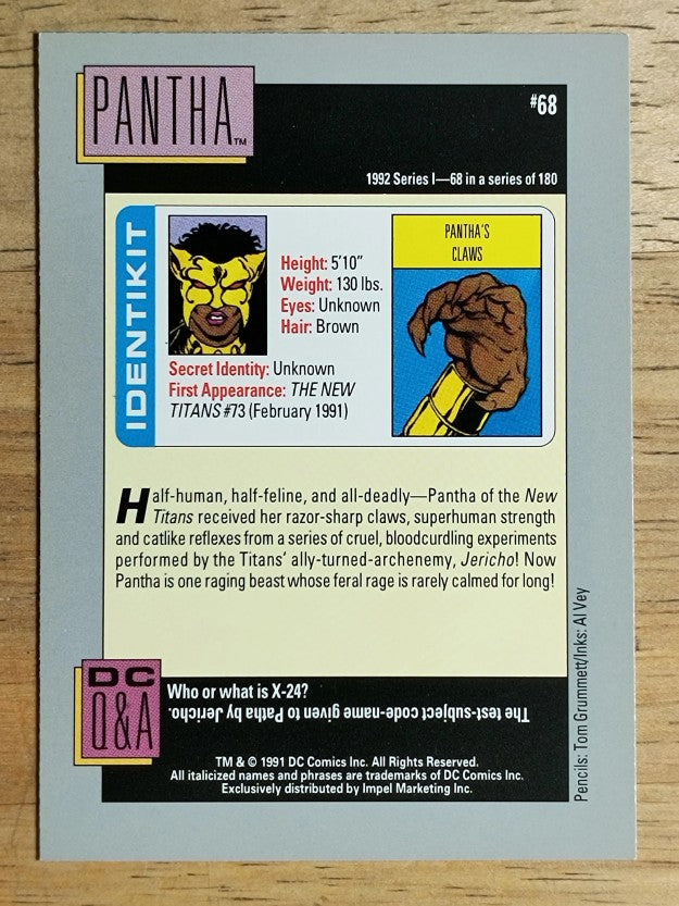 1992 Impel DC Comics Cosmic #68 Pantha's Claws