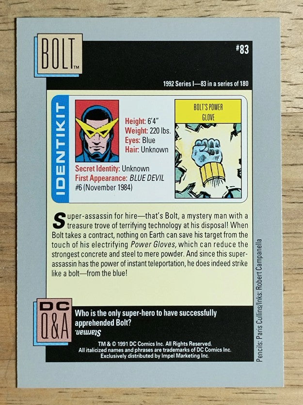 1992 Impel DC Comics Cosmic #83 Bolt's Power Glove