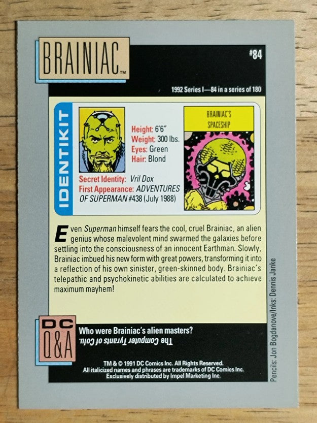 1992 Impel DC Comics Cosmic #84 Brainiac's Spaceship