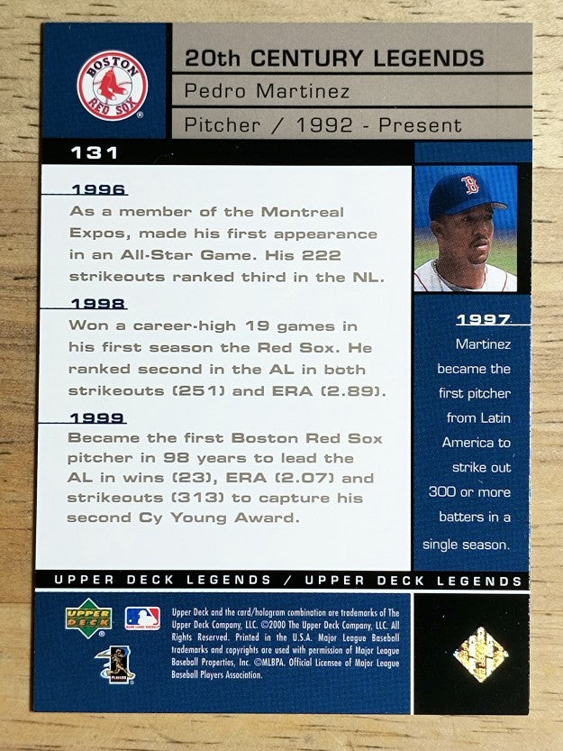 2000 Upper Deck Legends #131 Pedro Martinez 20C