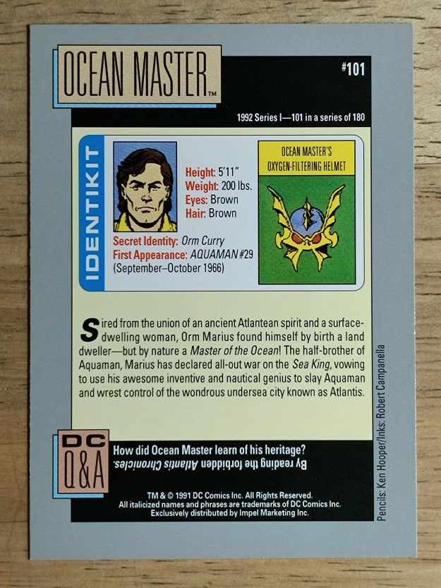 1992 Impel DC Comics Cosmic #101 Ocean Master's Oxygen-Filtering Helmet