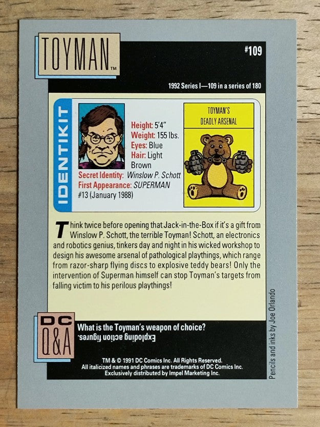 1992 Impel DC Comics Cosmic #109 Toyman's Deadly Arsenal