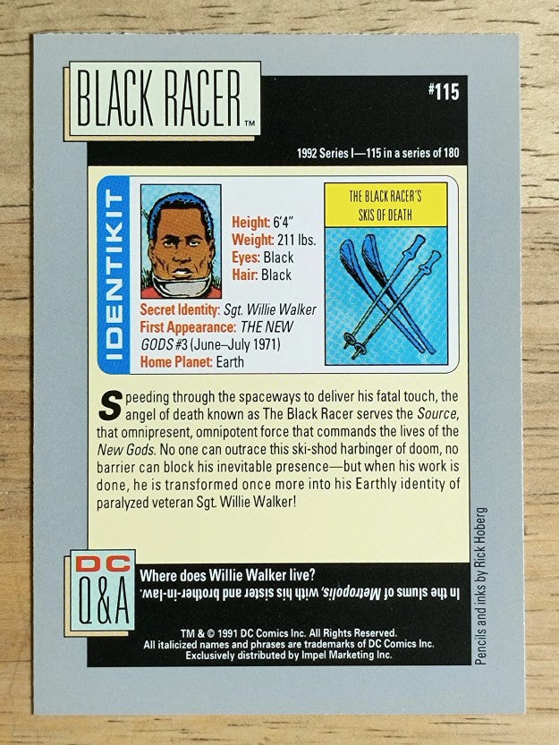 1992 Impel DC Comics Cosmic #115 The Black Racer's Skis of Death