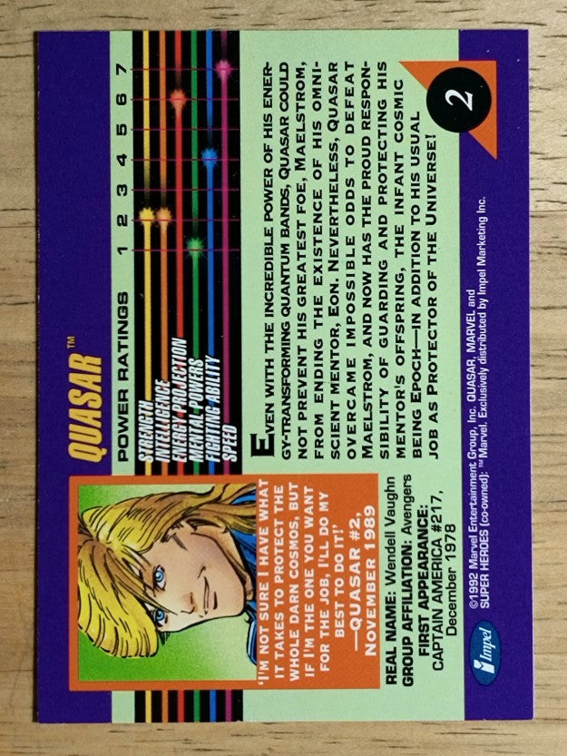 1992 Impel Marvel Universe III #2 Quasar