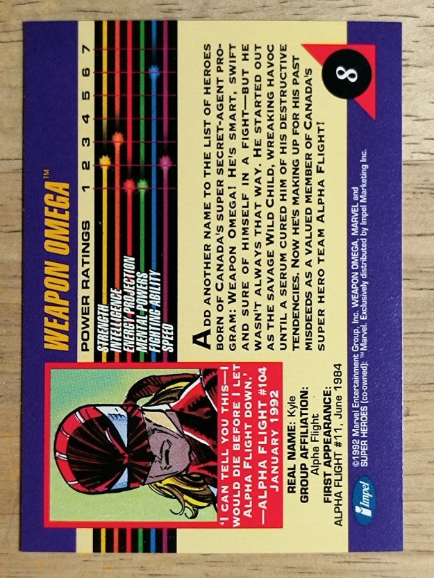 1992 Impel Marvel Universe III #8 Weapon Omega
