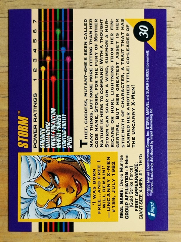 1992 Impel Marvel Universe III #30 Storm