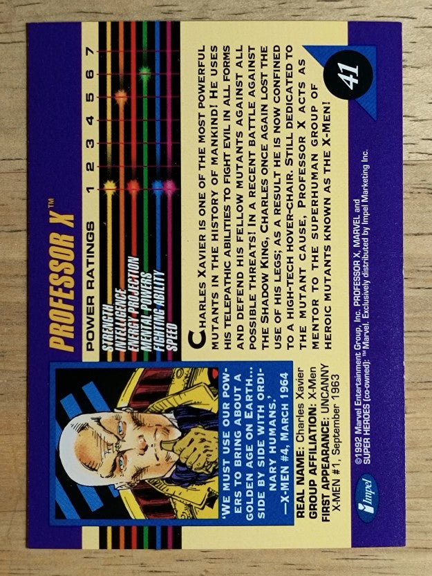 1992 Impel Marvel Universe III #41 Professor X