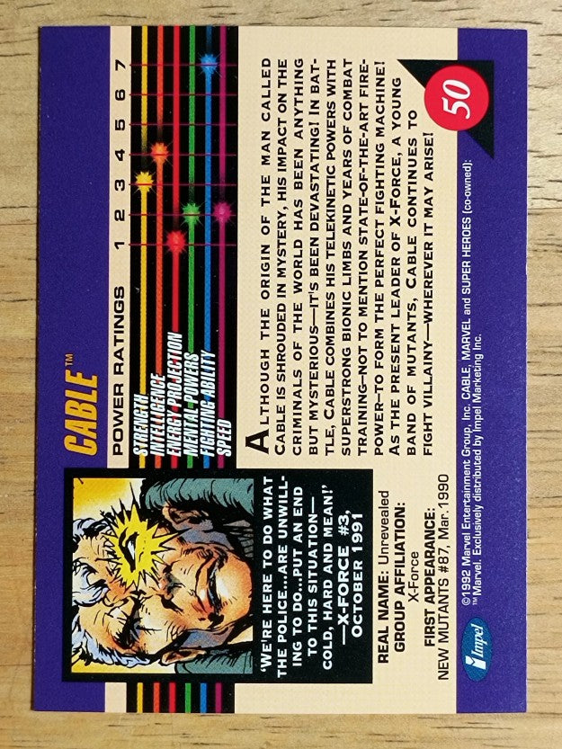 1992 Impel Marvel Universe III #50 Cable