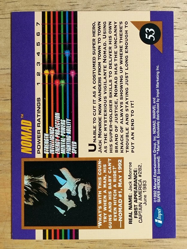 1992 Impel Marvel Universe III #53 Nomad