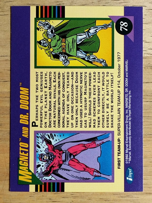 1992 Impel Marvel Universe III #78 Magneto/Dr. Doom