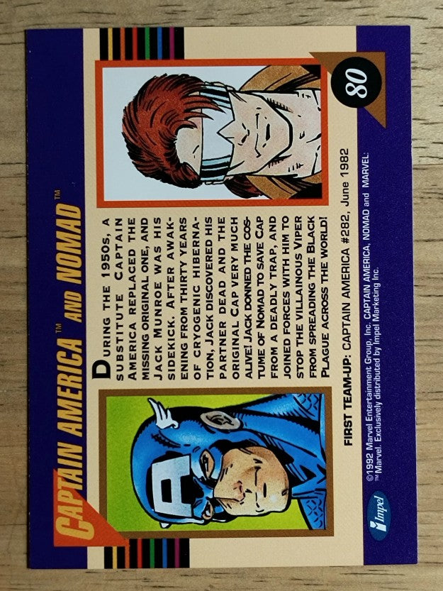 1992 Impel Marvel Universe III #80 Captain America/Nomad