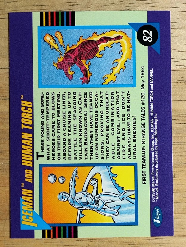 1992 Impel Marvel Universe III #82 Iceman/Human Torch