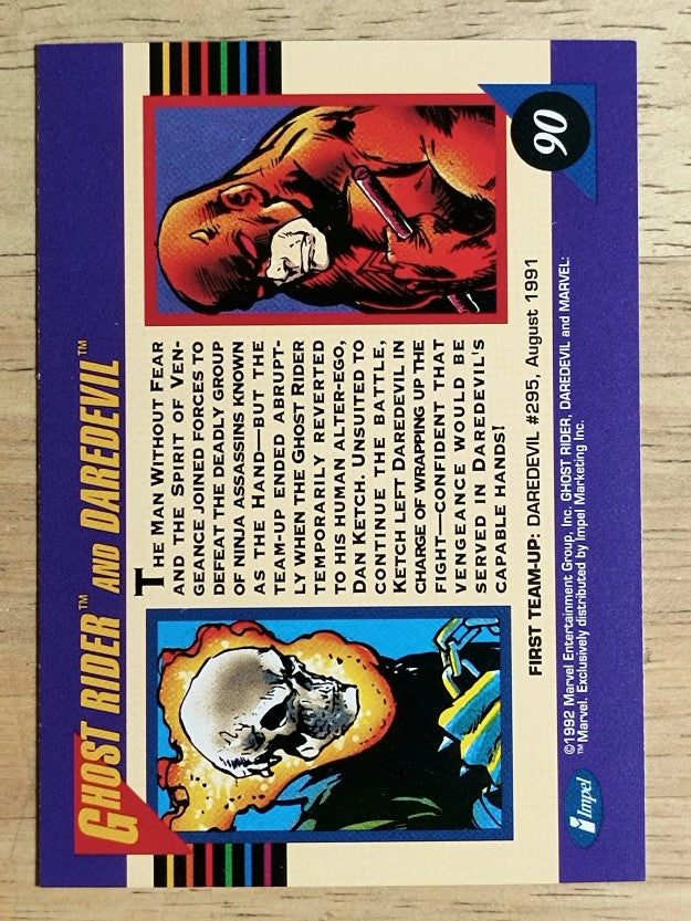 1992 Impel Marvel Universe III #90 Ghost Rider/Daredevil