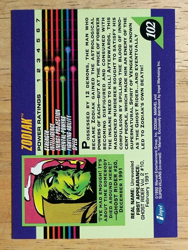 1992 Impel Marvel Universe III #102 Zodiak