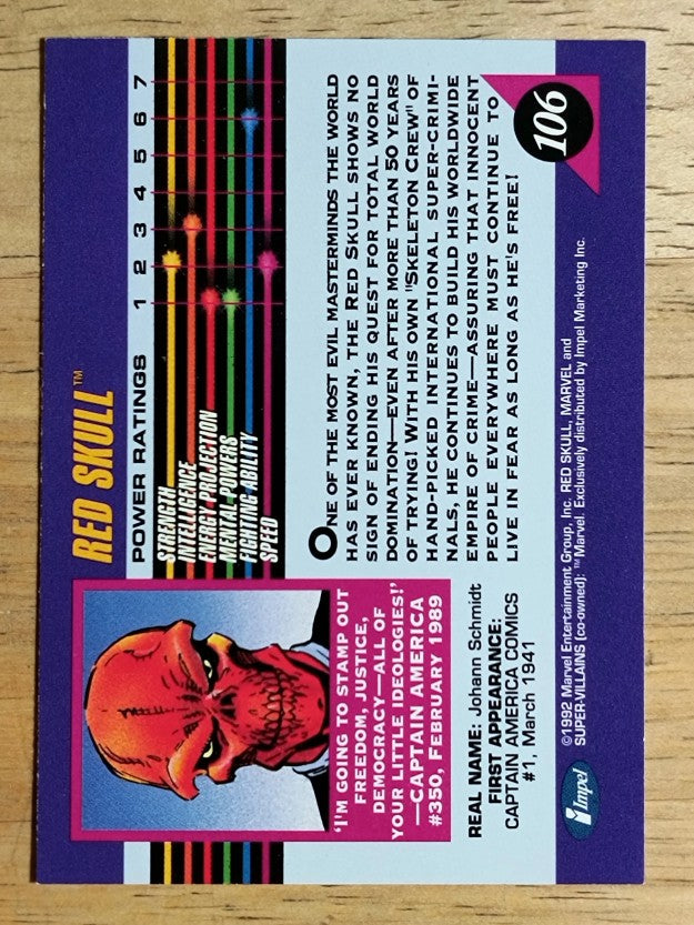 1992 Impel Marvel Universe III #106 Red Skull