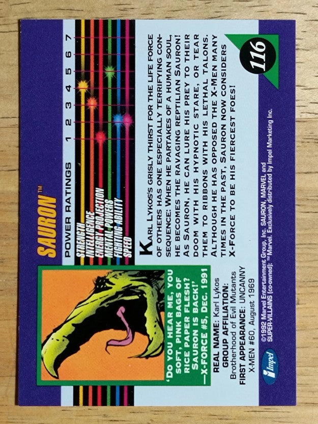 1992 Impel Marvel Universe III #116 Sauron