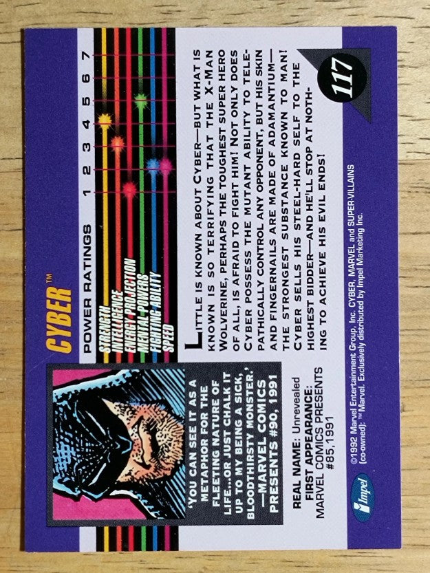 1992 Impel Marvel Universe III #117 Cyber