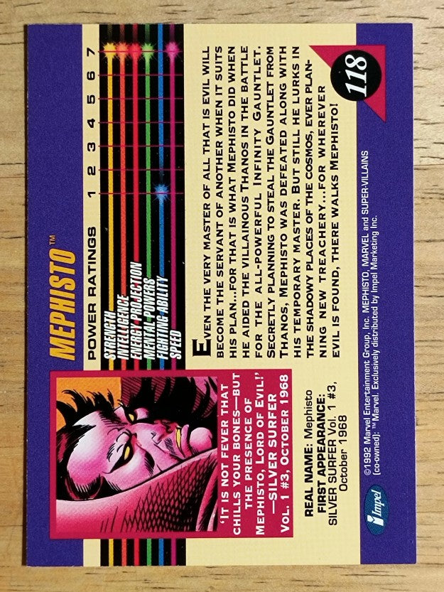 1992 Impel Marvel Universe III #118 Mephisto