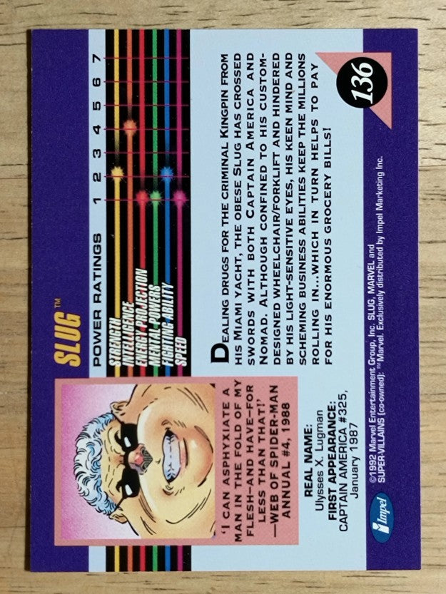 1992 Impel Marvel Universe III #136 Slug