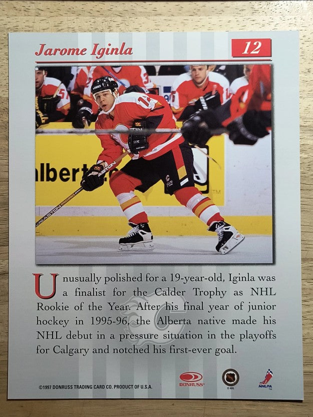 1997-98 Studio Portraits 8x10 #12 Jarome Iginla