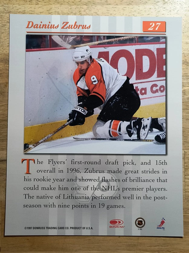 1997-98 Studio Portraits 8x10 #27 Dainius Zubrus