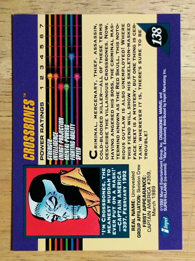 1992 Impel Marvel Universe III #138 Crossbones