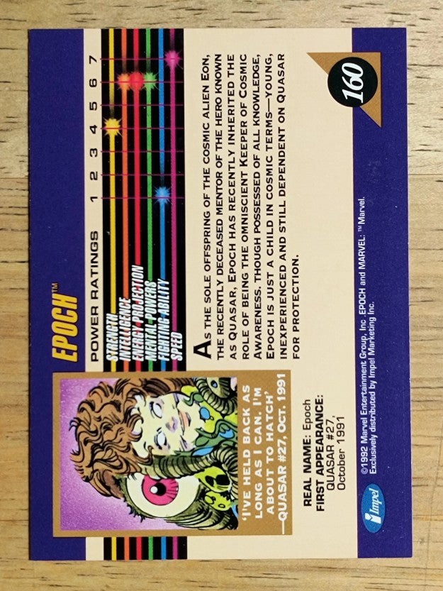 1992 Impel Marvel Universe III #160 Epoch