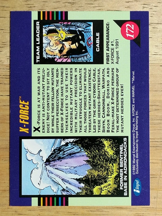1992 Impel Marvel Universe III #172 X-Force