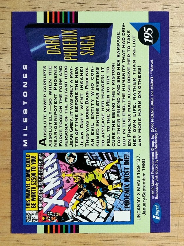 1992 Impel Marvel Universe III #195 Dark Phoenix Saga