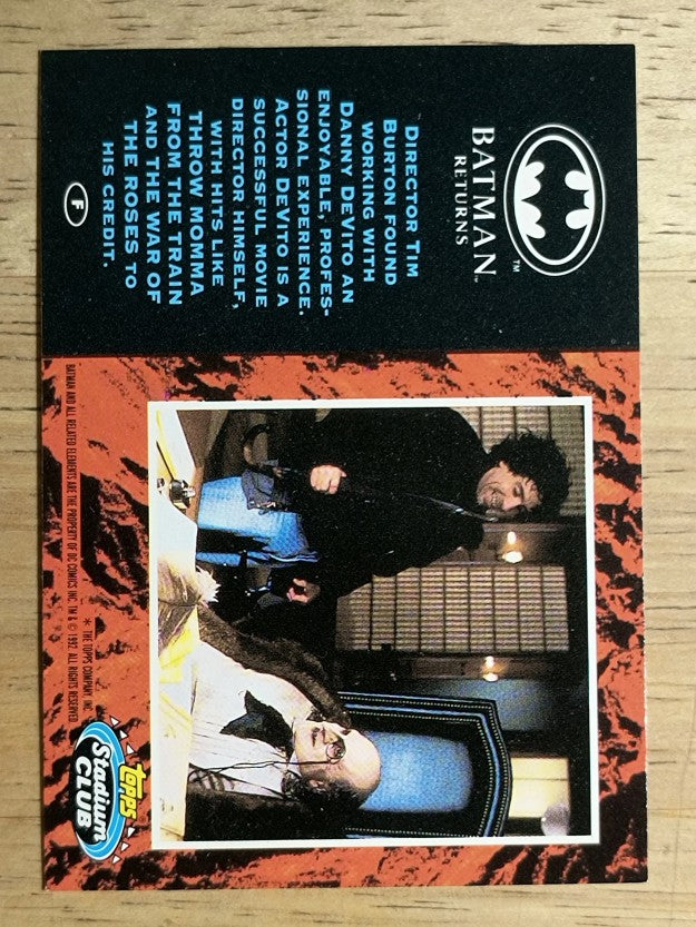 1992 O-Pee-Chee Batman Returns Stadium Club Inserts #F Director Tim Burton found