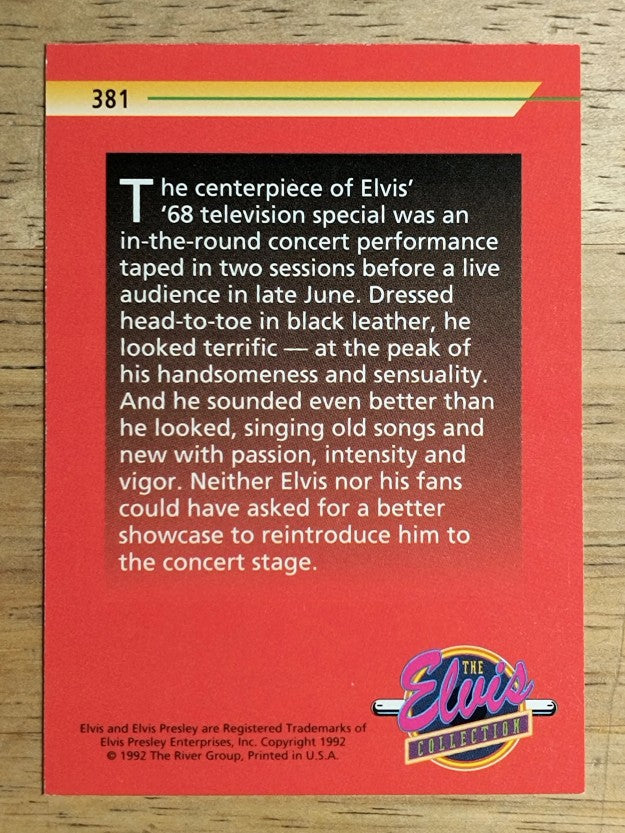 1992 River Group The Elvis Collection 381 The centerpiece of Elvis 68 television
