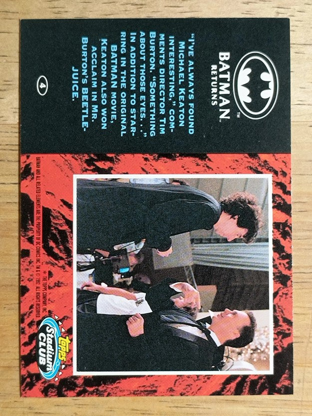 1992 Stadium Club Batman Returns #4 I've always found Michael Keaton