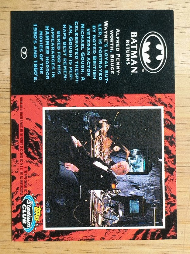 1992 Stadium Club Batman Returns #7 Alfred Pennyworth