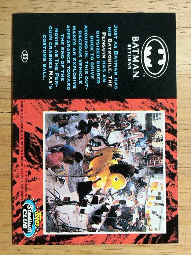 1992 Stadium Club Batman Returns #53 Just as Batman has his Batmobile