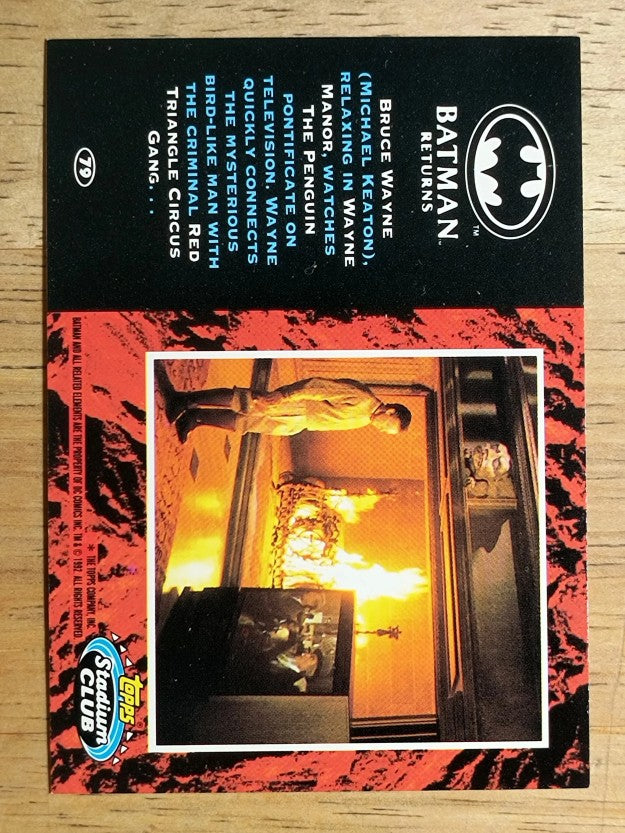 1992 Stadium Club Batman Returns #79 Bruce Wayne (Michael Keaton)