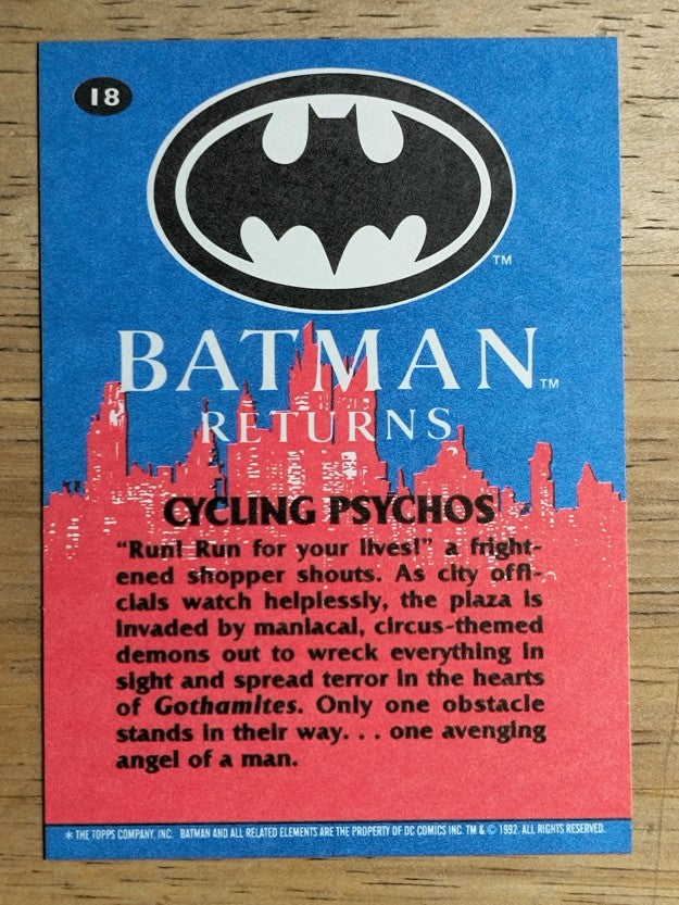 1992 Topps Batman Returns #18 Cycling Psychos