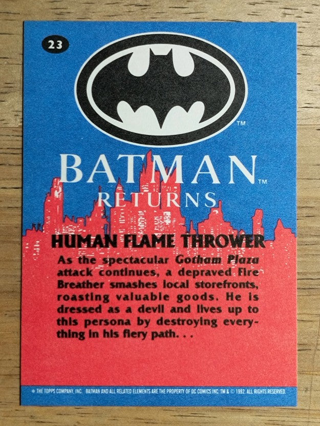 1992 Topps Batman Returns #23 Human Flame Thrower