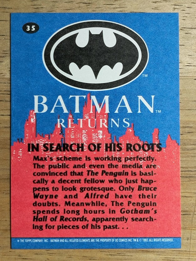 1992 Topps Batman Returns #35 In Search of His Roots