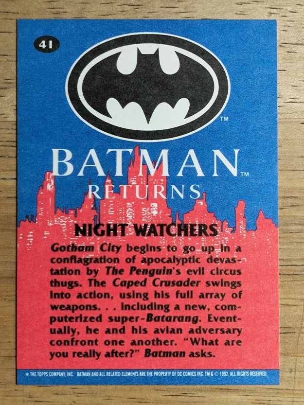 1992 Topps Batman Returns #41 Night Watchers