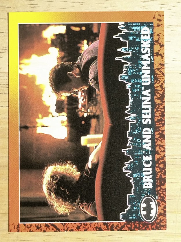 1992 Topps Batman Returns #48 Bruce and Selina Unmasked
