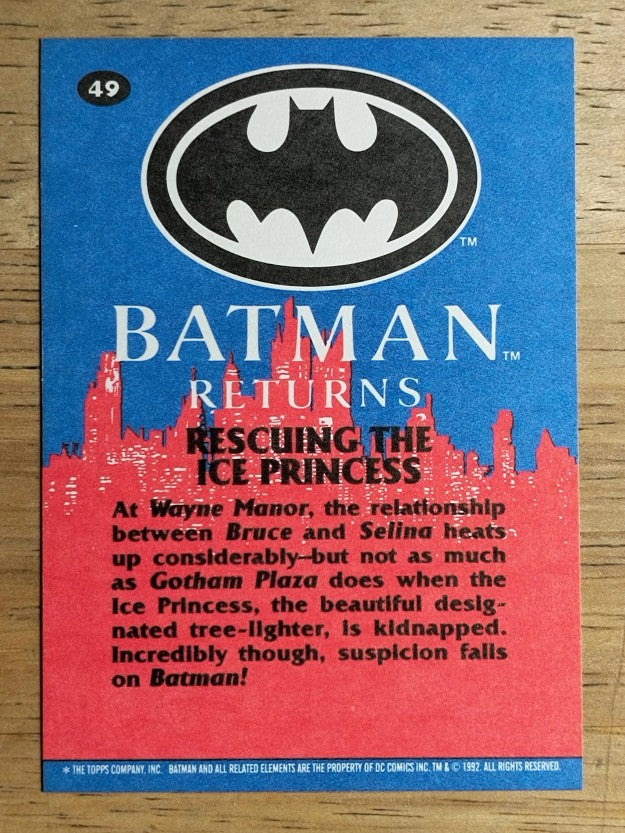1992 Topps Batman Returns #49 Rescuing the Ice Princess