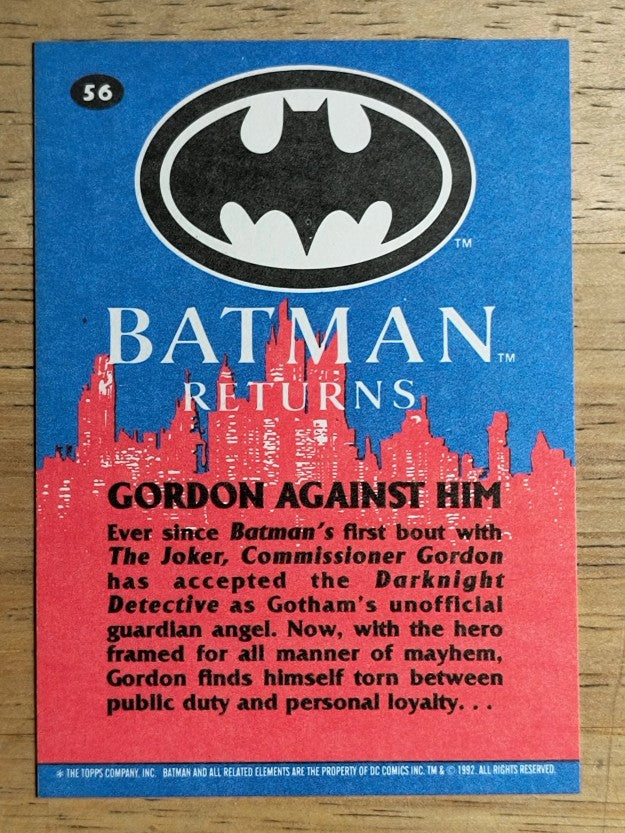 1992 Topps Batman Returns #56 Gordon Against Him