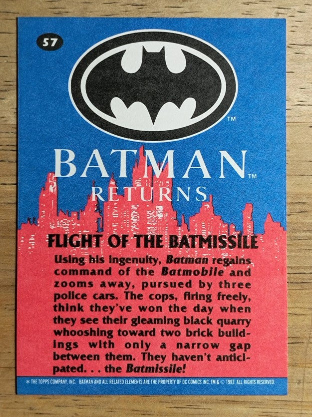1992 Topps Batman Returns #57 Flight of the Batmissile