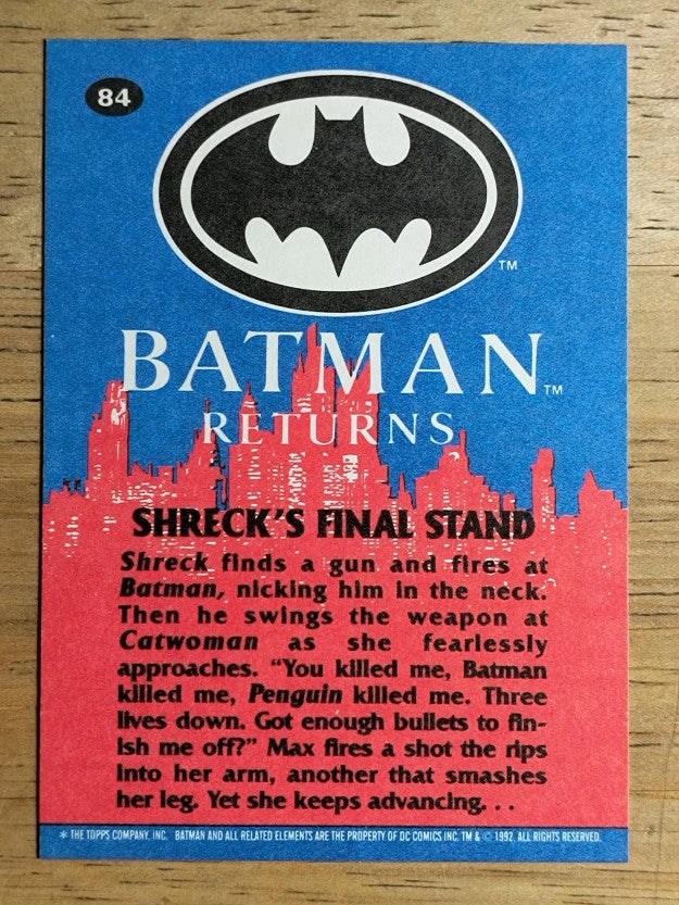 1992 Topps Batman Returns #84 Shreck's Final Stand